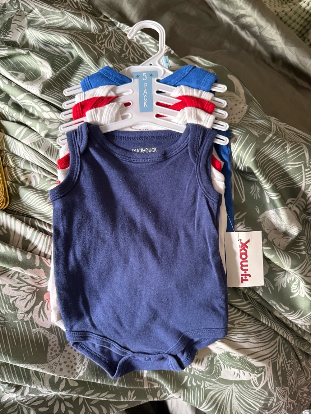 Red, White & Blue Baby Tank Onesie 5-Pack